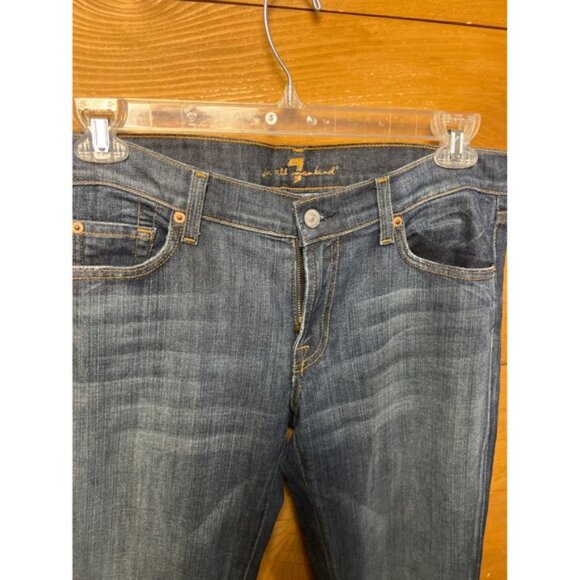 Seven for All Mankind Flare Jeans Dark Wash Distressed Denim Women 31 Streetwear - Picture 7 of 11